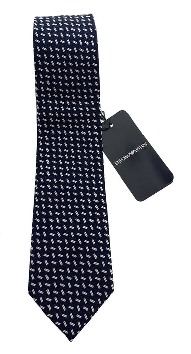 Emporio Armani Marine Blue Geometric Men's Tie, 3"