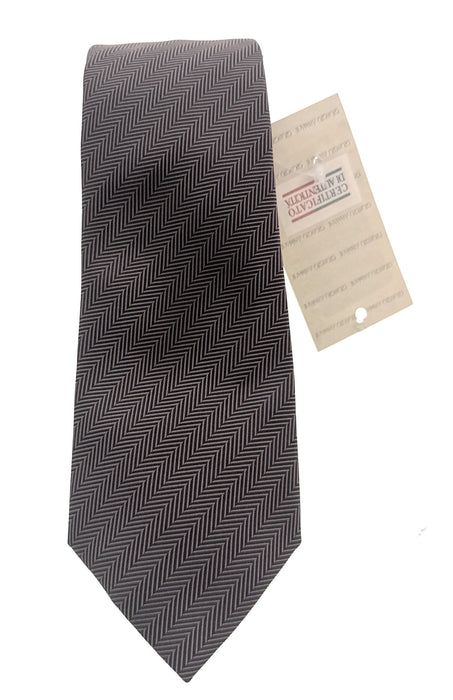 Emporio Armani Men’s Brown Linear Stripe Silk Necktie, 3"