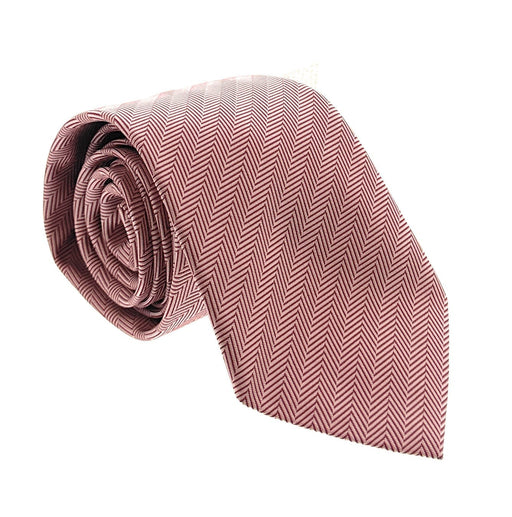 Emporio Armani Salmon Herringbone weave Silk Tie – 3in