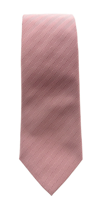 Emporio Armani Salmon Herringbone weave Silk Tie – 3in
