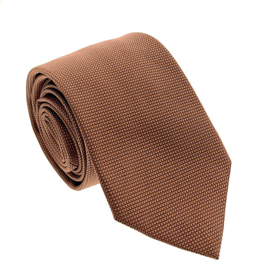 Emporio Armani Men’s Orange Dotted Weave Silk Necktie, 3"