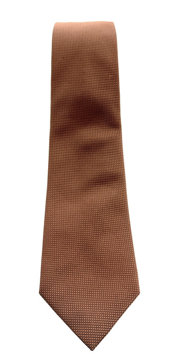 Emporio Armani Men’s Orange Dotted Weave Silk Necktie, 3"