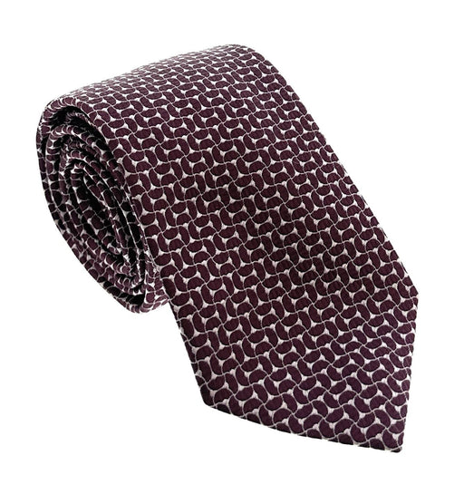 Emporio Armani Men’s Burgundy Maze Dotted Silk Necktie, 3"