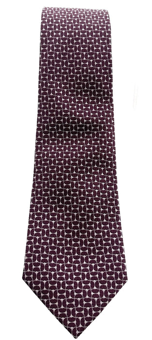 Emporio Armani Men’s Burgundy Maze Dotted Silk Necktie, 3"