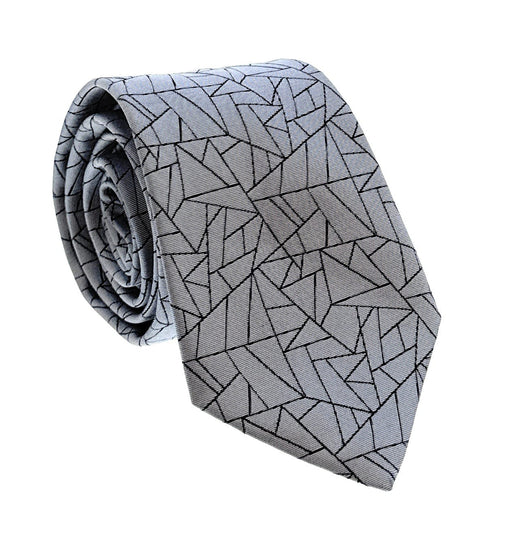 Emporio Armani Men’s Light Blue Geometric Silk Necktie, 3"
