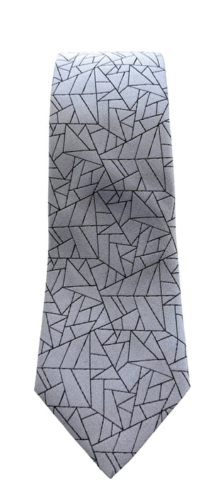 Emporio Armani Men’s Light Blue Geometric Silk Necktie, 3"