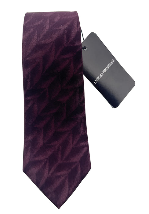 Emporio Armani Blood Red Feather Silk Tie – 3in