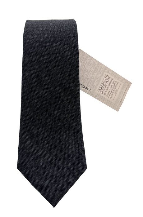 Emporio Armani Mens Earth Grey Knitted Tie – Made in Italy