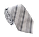 Emporio Armani Men's Silver Grey Striped Textured Weave Tie, 3"