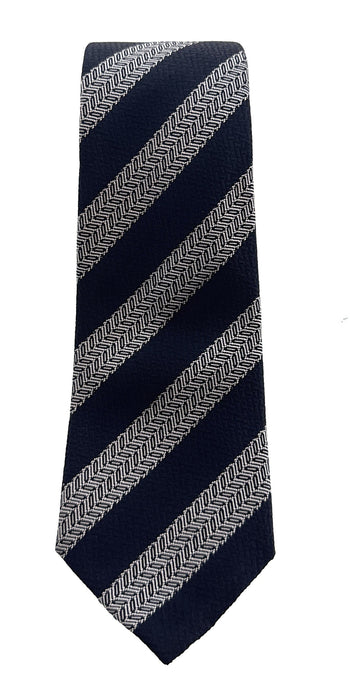 Emporio Armani Dark Green Silver Striped Men's Tie, 3"