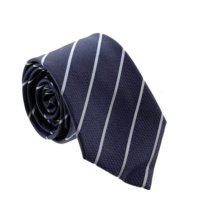 Emporio Armani Men’s Light Blue Striped Silk Necktie, 3"