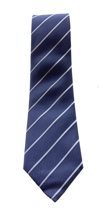 Emporio Armani Men’s Light Blue Striped Silk Necktie, 3"