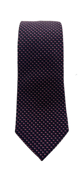 Emporio Armani Navy Blue Red square dotted Silk Tie – 3in