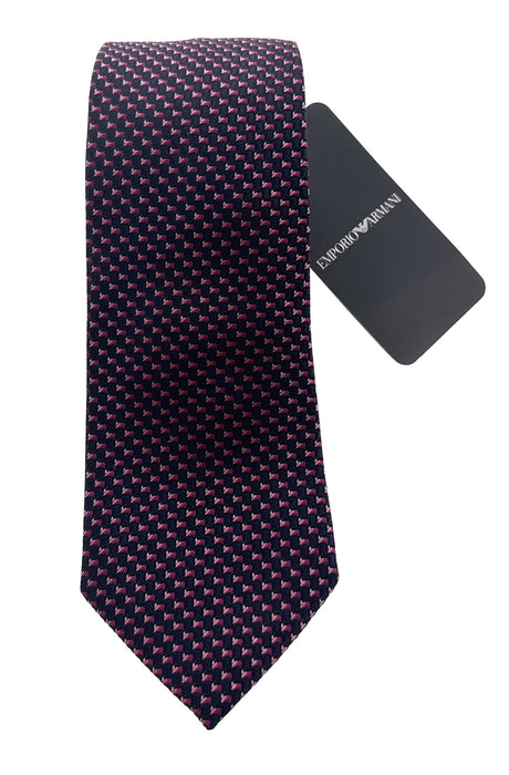 Emporio Armani Navy Blue Red square dotted Silk Tie – 3in