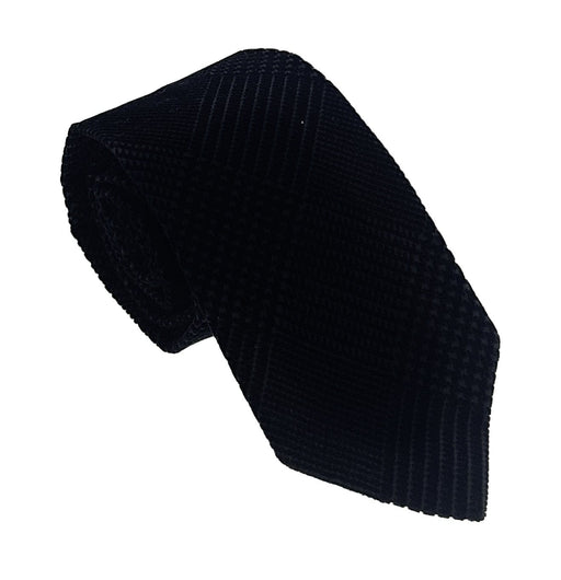 Emporio Armani Black Diamond weave Silk-Nylon Blend Tie – 3in