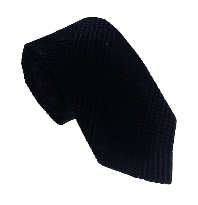 Emporio Armani Black Diamond weave Silk-Nylon Blend Tie – 3in