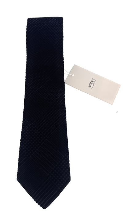 Emporio Armani Black Diamond weave Silk-Nylon Blend Tie – 3in