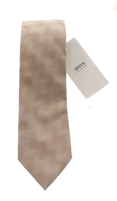 Emporio Armani Men's Khaki Striped Weave 65Ilk Tie, 3"