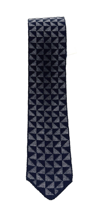 Emporio Armani Navy Blue & Grey Geometric Men's Tie, 2.5"