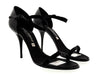 Dolce & Gabbana Black Calfskin Stiletto Sandals – Open-Toe  Strappy Heels-39