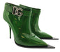 Dolce & Gabbana Green Patent Leather Ankle Boots –Floor Model-38