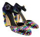 Dolce & Gabbana Multicolor Gold Rainbow SequinFringe Block Heels-EU39