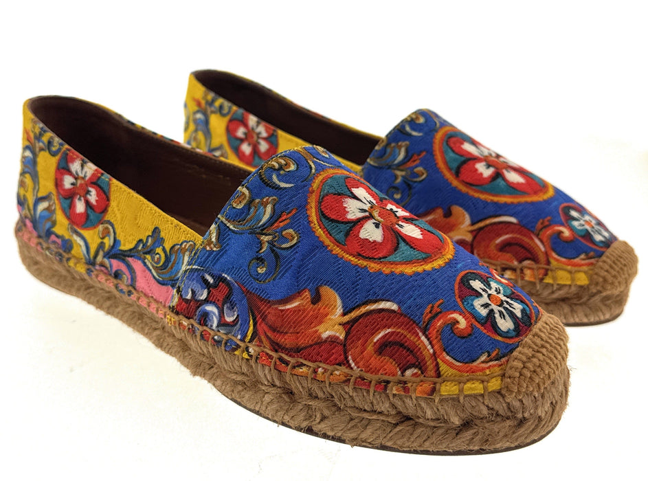 Dolce & Gabbana Multicolor Classic Tile Print Espadrilles-EU35