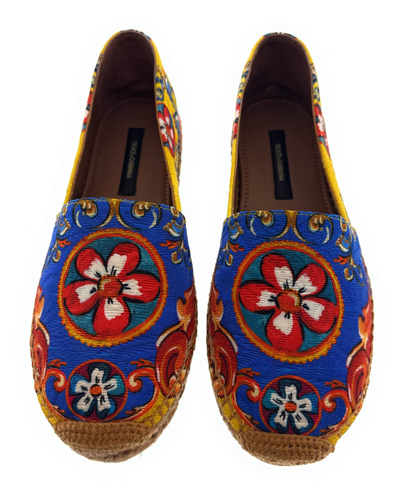 Dolce & Gabbana Multicolor Classic Tile Print Espadrilles-EU35