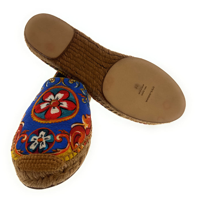 Dolce & Gabbana Multicolor Classic Tile Print Espadrilles-EU35