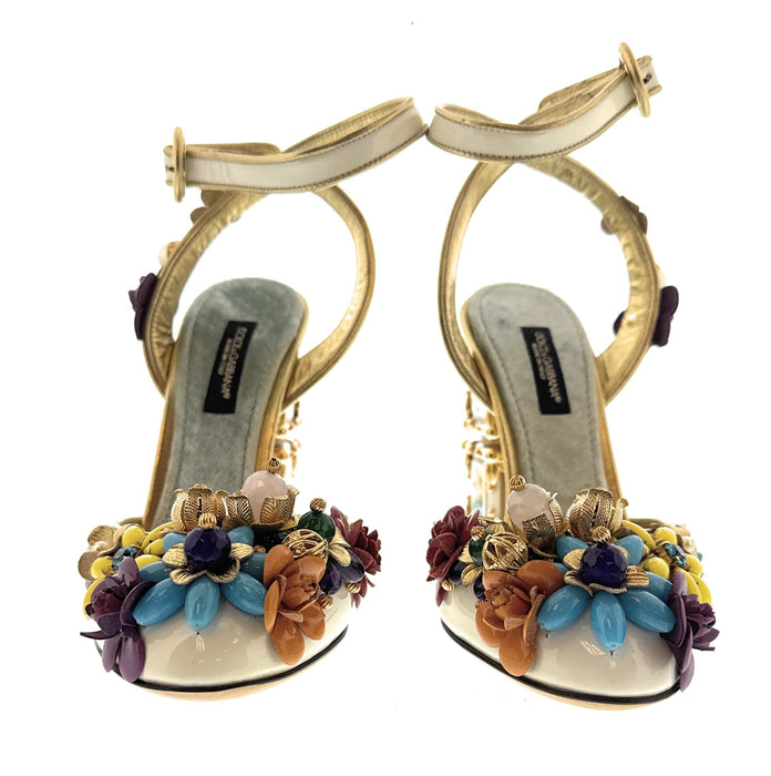 Dolce & Gabbana Multicolor Bold Embellished Mary Jane Vintage Heels-EU35