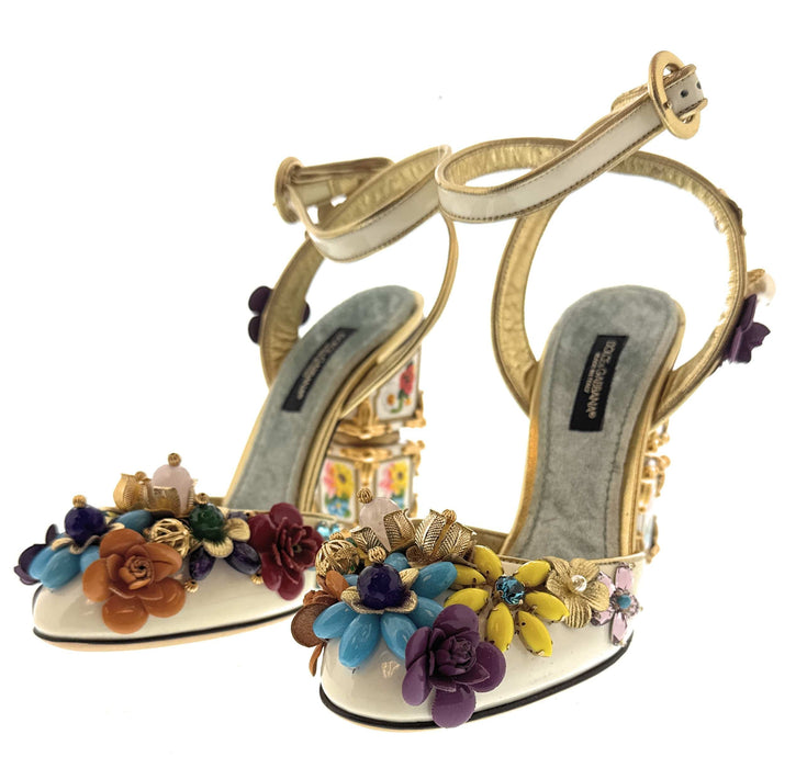 Dolce & Gabbana Multicolor Bold Embellished Mary Jane Vintage Heels-EU35