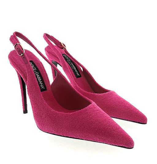 Dolce & Gabbana Fuchsia Suede Slingback Stiletto Pumps