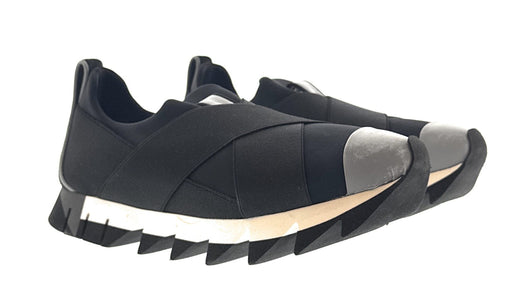 Dolce & Gabbana Black Neoprene Cap Toe Sneakers-EU38.5