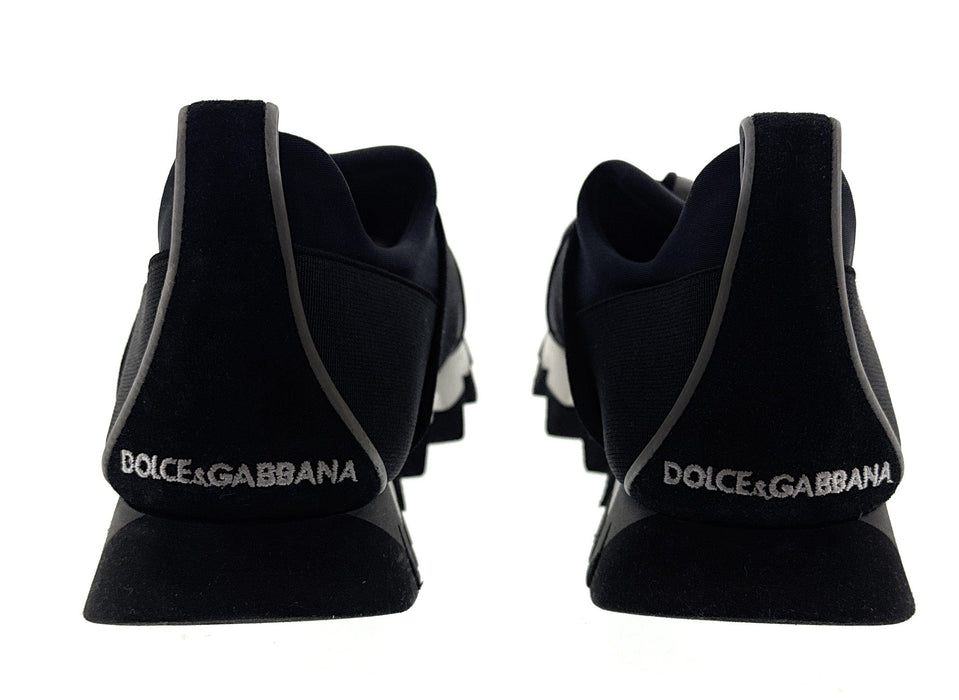 Dolce & Gabbana Black Neoprene Cap Toe Sneakers-EU38.5