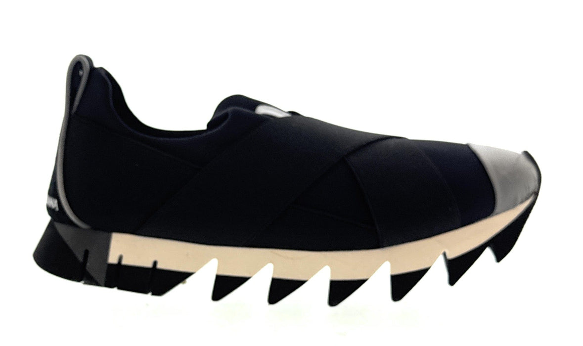Dolce & Gabbana Black Neoprene Cap Toe Sneakers-EU38.5