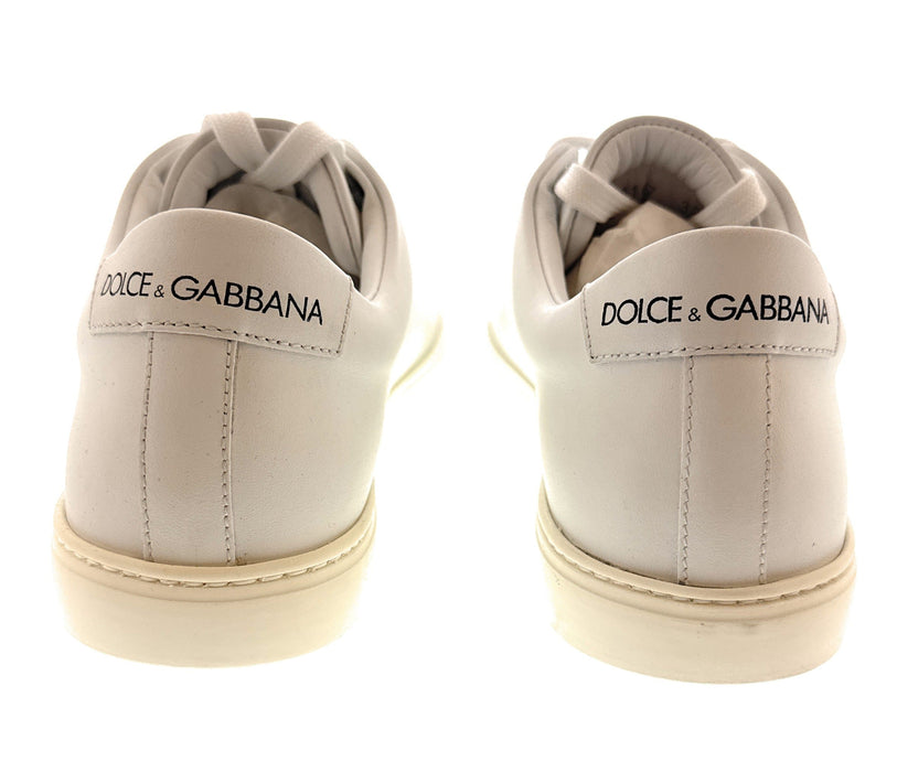 Dolce & Gabbana White Classic Embroidered Sneakers-EU39