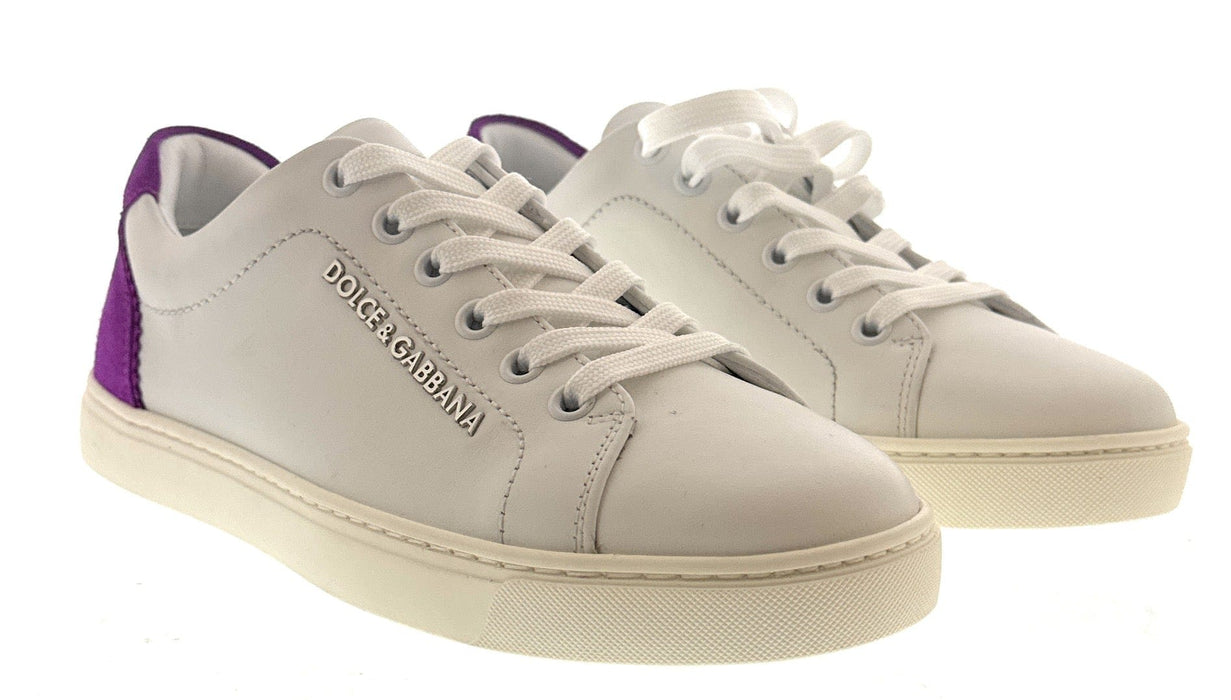 Dolce & Gabbana White/Fuchsia Classic Colorblock Sneakers-EU35