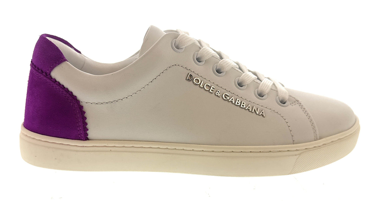 Dolce & Gabbana White/Fuchsia Classic Colorblock Sneakers-EU35