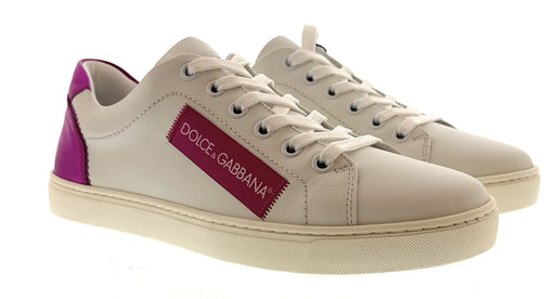 Dolce & Gabbana White/Fuchsia Classic Colorblock Sneakers-EU36