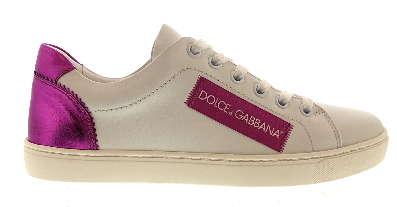 Dolce & Gabbana White/Fuchsia Classic Colorblock Sneakers-EU36