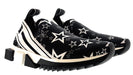 Dolce & Gabbana Fancy Black StarKnit Slip On Sneakers-EU36