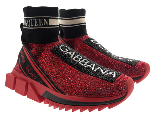 Dolce & Gabbana Red Crystal Sock Sneakers Queen Edition-EU36.5