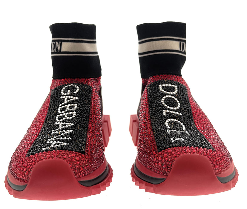 Dolce & Gabbana Red Crystal Sock Sneakers Queen Edition-EU36.5