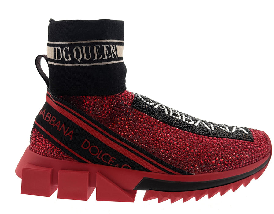Dolce & Gabbana Red Crystal Sock Sneakers Queen Edition-EU36.5