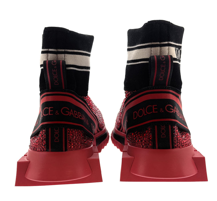 Dolce & Gabbana Red Crystal Sock Sneakers Queen Edition-EU36.5