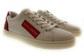 Dolce & Gabbana White Leather Logo Patch Low-Top Sneakers Red Detail-EU37