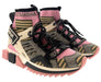 Dolce & Gabbana Pink Multicolor Sock High-Top Sneakers-EU35