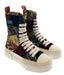Dolce & Gabbana Multicolor Patch Work Lace Up HighTop Womens Sneakers-35