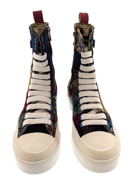Dolce & Gabbana Multicolor Patch Work Lace Up HighTop Womens Sneakers-35