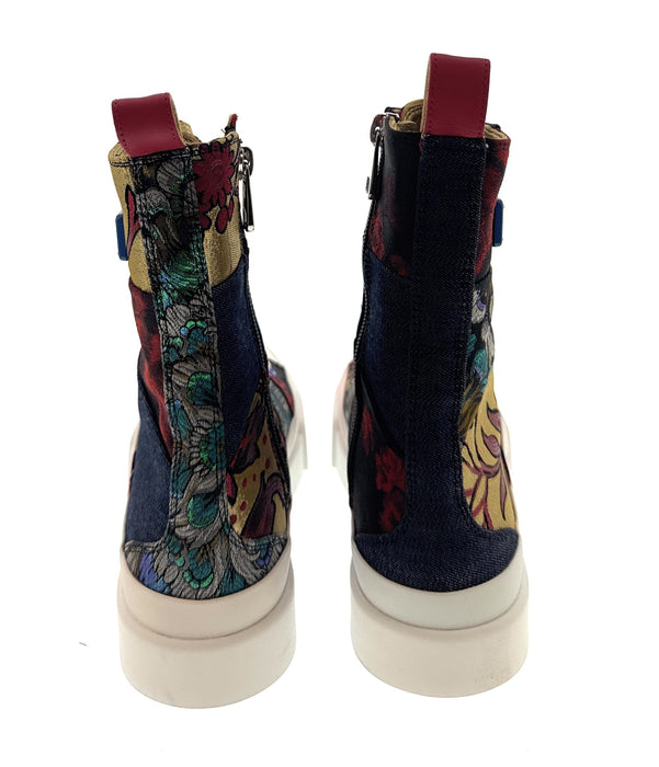 Dolce & Gabbana Multicolor Patch Work Lace Up HighTop Womens Sneakers-35